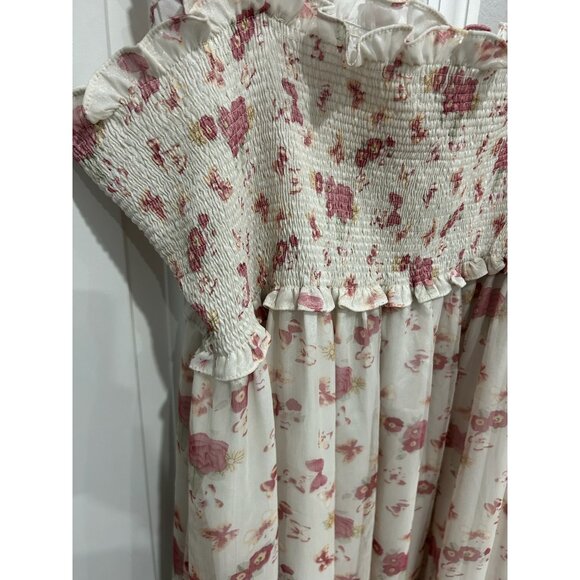 Arula Altard State Floral Smocked Maxi Dress Ruffled Straps Cottagecore Feminine - Picture 4 of 10